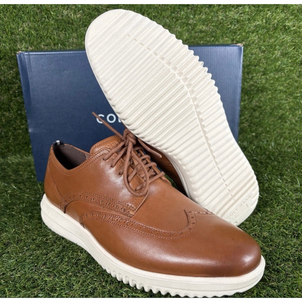 Cole Haan Grand Wingtip Leather Oxford Sneaker Shoes C36939 Men's 9.5 New